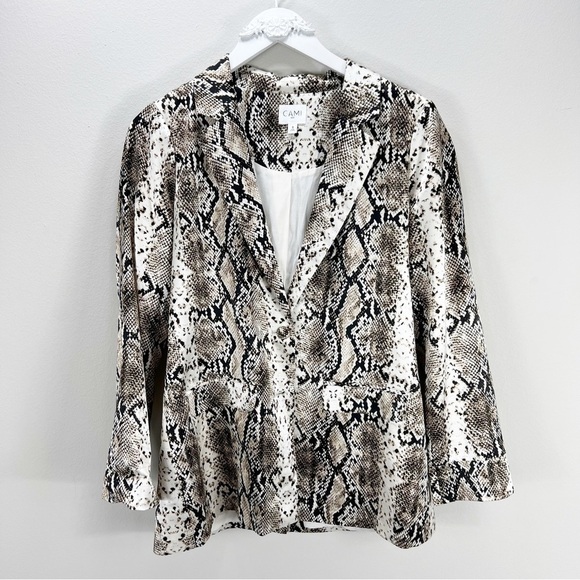 Cami NYC Owen Jacket Blazer Snake Print Silk Size Small S - Picture 1 of 8